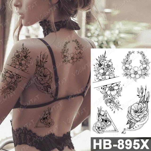 Different Stylish Waterproof Temporary Tattoo Sticker Heart Knife Angel Makeup Tattoos For Women Men Stevvex
