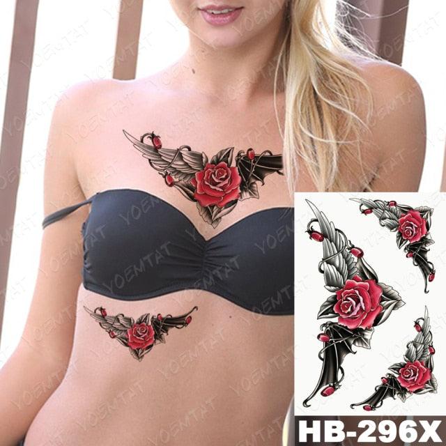 Different Stylish Waterproof Temporary Tattoo Sticker Heart Knife Angel Makeup Tattoos For Women Men Stevvex
