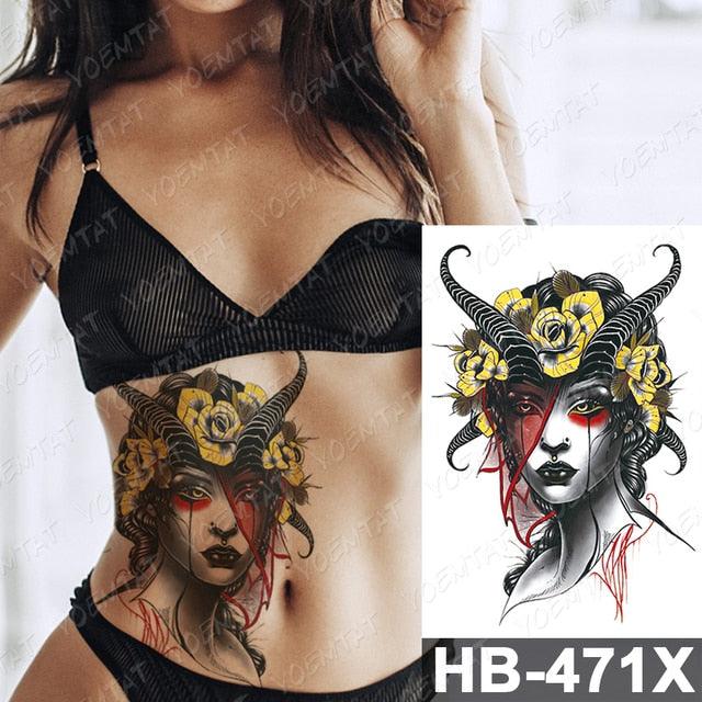 Different Stylish Waterproof Temporary Tattoo Sticker Heart Knife Angel Makeup Tattoos For Women Men Stevvex
