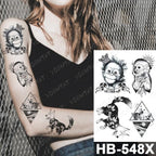 Different Stylish Waterproof Temporary Tattoo Sticker Heart Knife Angel Makeup Tattoos For Women Men Stevvex