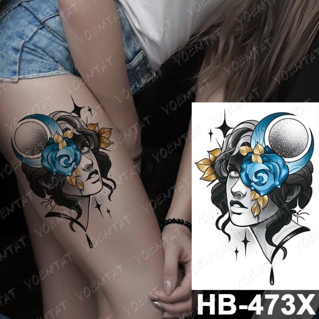 Different Stylish Waterproof Temporary Tattoo Sticker Heart Knife Angel Makeup Tattoos For Women Men Stevvex