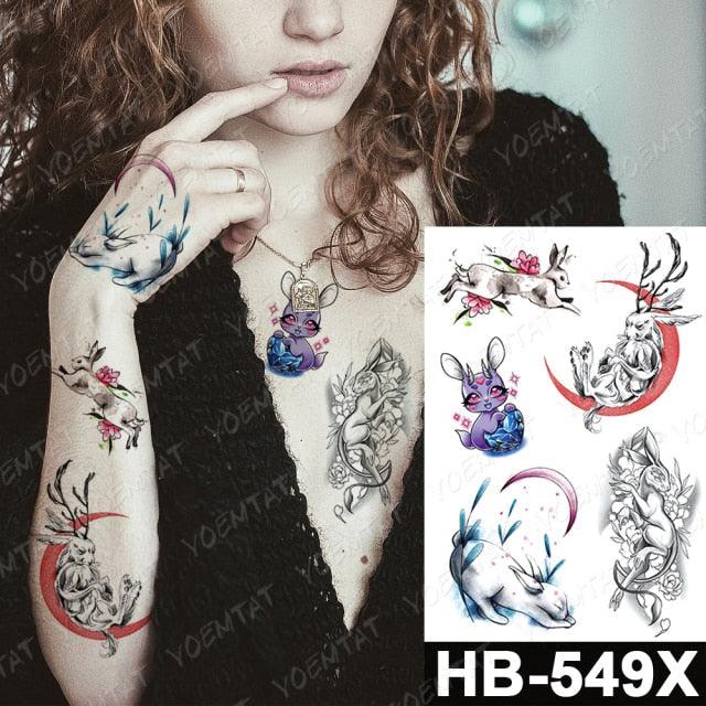 Different Stylish Waterproof Temporary Tattoo Sticker Heart Knife Angel Makeup Tattoos For Women Men Stevvex