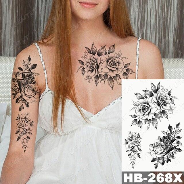 Different Stylish Waterproof Temporary Tattoo Sticker Heart Knife Angel Makeup Tattoos For Women Men Stevvex
