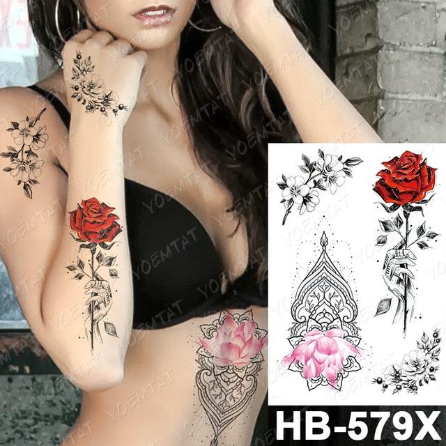 Different Stylish Waterproof Temporary Tattoo Sticker Heart Knife Angel Makeup Tattoos For Women Men Stevvex