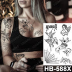 Different Stylish Waterproof Temporary Tattoo Sticker Heart Knife Angel Makeup Tattoos For Women Men Stevvex
