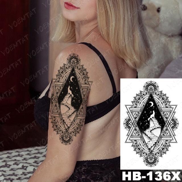 Different Stylish Waterproof Temporary Tattoo Sticker Heart Knife Angel Makeup Tattoos For Women Men Stevvex