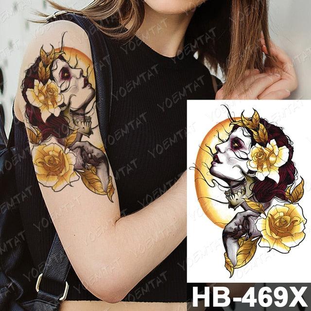 Different Stylish Waterproof Temporary Tattoo Sticker Heart Knife Angel Makeup Tattoos For Women Men Stevvex