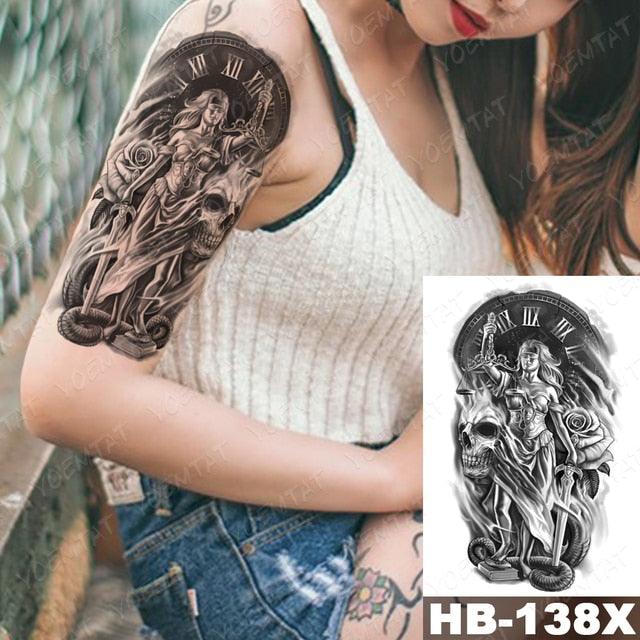 Different Stylish Waterproof Temporary Tattoo Sticker Heart Knife Angel Makeup Tattoos For Women Men Stevvex