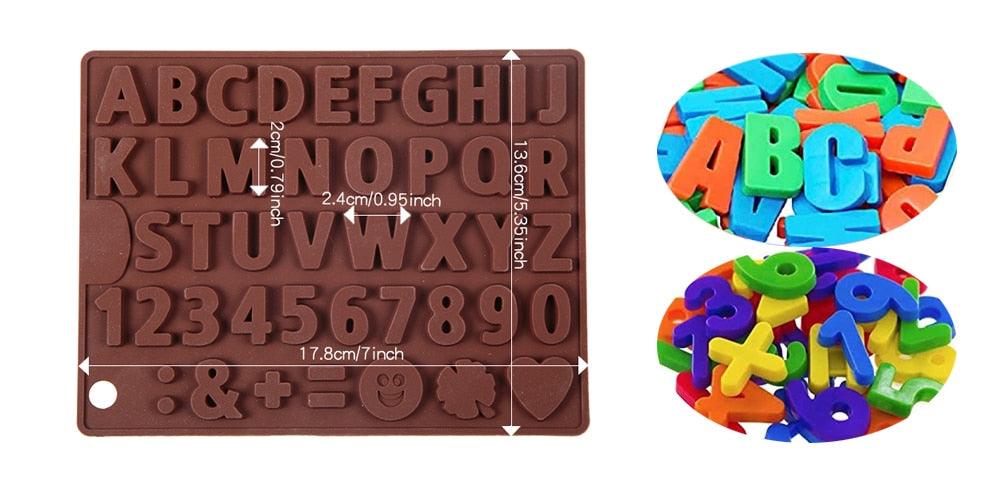 Digit Silicone Chocolate Mold Non-Stick Cake Mould Jelly Candy 3D Molds Kitchen Accessories Reusable Baking Tools Silicone Letter Mold And Number Candy Molds Stevvex