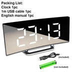 Digital Alarm Clock Alarm Clocks Adjustable Volume Alarm Clock for Bedroom Electronic 7 Inch Number Desktop Alarm Clocks For Kids Bedroom LED Screen  for Kids Bedroom Temperature Snooze Function Desk Table Clock LED Clock Electronic Watch Table Stevvex