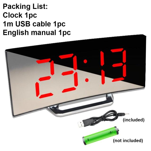 Digital Alarm Clock Alarm Clocks Adjustable Volume Alarm Clock for Bedroom Electronic 7 Inch Number Desktop Alarm Clocks For Kids Bedroom LED Screen  for Kids Bedroom Temperature Snooze Function Desk Table Clock LED Clock Electronic Watch Table Stevvex