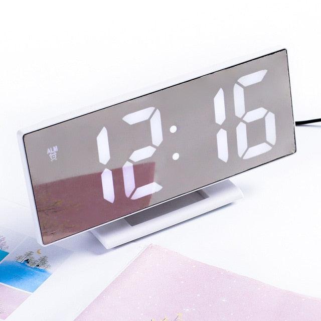 Digital Alarm Clock Alarm Clocks Adjustable Volume Alarm Clock for Bedroom Electronic 7 Inch Number Desktop Alarm Clocks For Kids Bedroom LED Screen  for Kids Bedroom Temperature Snooze Function Desk Table Clock LED Clock Electronic Watch Table Stevvex