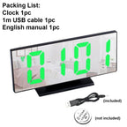 Digital Alarm Clock Alarm Clocks Adjustable Volume Alarm Clock for Bedroom Electronic 7 Inch Number Desktop Alarm Clocks For Kids Bedroom LED Screen  for Kids Bedroom Temperature Snooze Function Desk Table Clock LED Clock Electronic Watch Table Stevvex