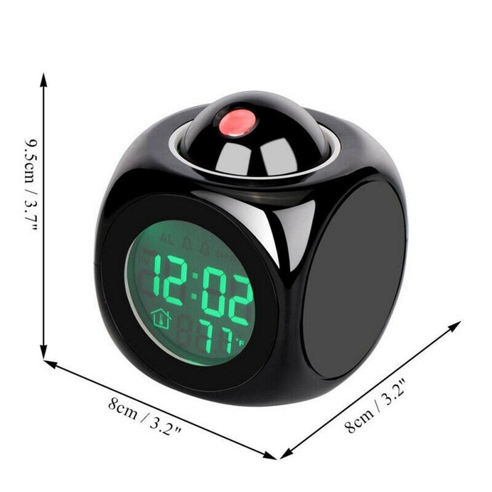Digital Alarm Clock Projection Alarm Clock Wake Up Bedroom with Data and Temperature Display Talking Function LED Wall/Ceiling Projection Clock LCD Creative Projector Weather Temperature Desk Time Date Display Projection USB Charger Home Clock Timer Stevvex