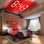 Digital Alarm Clock Projection Alarm Clock Wake Up Bedroom with Data and Temperature Display Talking Function LED Wall/Ceiling Projection Clock LCD Creative Projector Weather Temperature Desk Time Date Display Projection USB Charger Home Clock Timer Stevvex