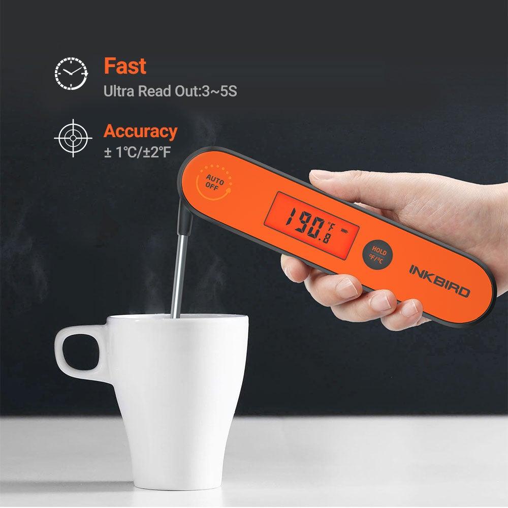 Digital BBQ Thermometer IHT-1P Kitchen Utensil Tools Waterproof BBQ Meat Thermometer For Cooking Food Kitchen Candy Thermometer Calibration Magnet Backlight For Grill Smoker Kitchen Rechargeable Thermometer With Backlight & Calibration Stevvex