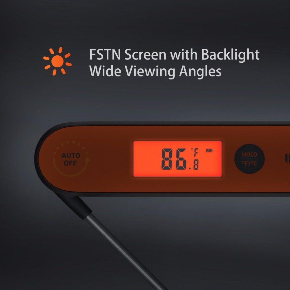 Digital BBQ Thermometer IHT-1P Kitchen Utensil Tools Waterproof BBQ Meat Thermometer For Cooking Food Kitchen Candy Thermometer Calibration Magnet Backlight For Grill Smoker Kitchen Rechargeable Thermometer With Backlight & Calibration Stevvex