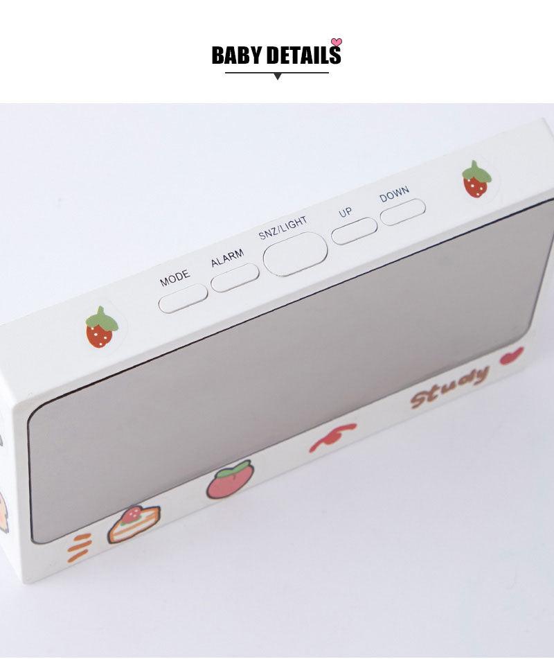 Digital Clock Table Clock Snooze Alarm Cute Silent Mirror Clock Student Desktop Mirror Surface LED Alarm Clock with USB Charger 12/24H Easy Snooze Function Adjustable Brightness Alarm Clocks for Bedroom LED Clock Electronic Clock for Children Stevvex