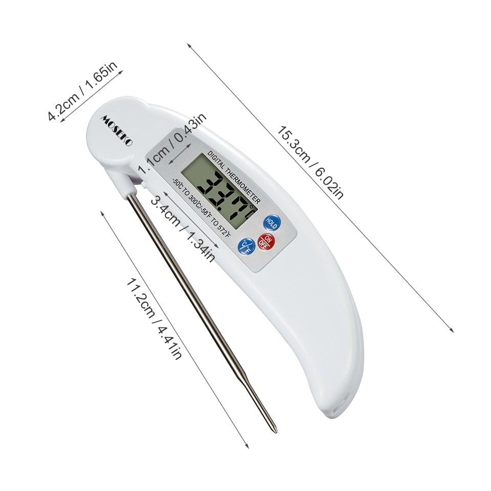Digital Foldable Thermometer Food BBQ Meat Oven Instant Read Food Thermometer For Cooking Digital Kitchen Thermometer Probe With Backlight & Reversible Display Cooking Thermometer For Folding Kitchen Thermometer For Cooking Water Oil Grill Tools Stevvex