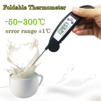 Digital Foldable Thermometer Food BBQ Meat Oven Instant Read Food Thermometer For Cooking Digital Kitchen Thermometer Probe With Backlight & Reversible Display Cooking Thermometer For Folding Kitchen Thermometer For Cooking Water Oil Grill Tools Stevvex