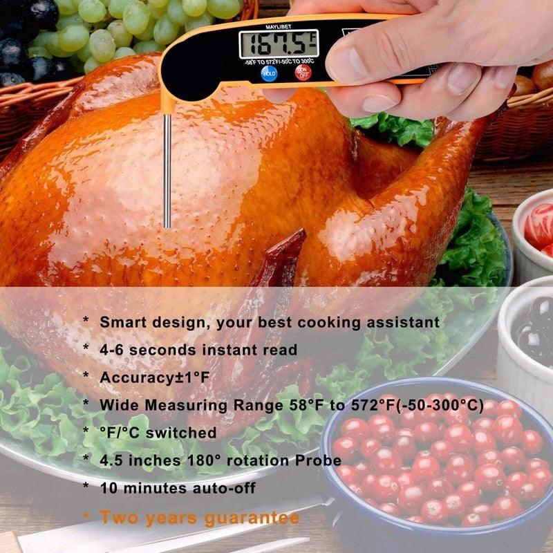 Digital Instant Read Meat Thermometer With Highly Accurate Temperature Probe Thermocouple Instant Read Thermometer Kitchen Cooking Food Thermometer for Candy Water Oil BBQ Grill Smoker Electric Cooking Thermometer For Kitchen Food Grill Stevvex
