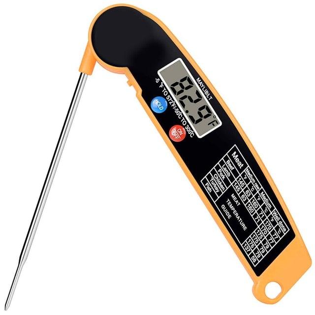 Digital Instant Read Meat Thermometer With Highly Accurate Temperature Probe Thermocouple Instant Read Thermometer Kitchen Cooking Food Thermometer for Candy Water Oil BBQ Grill Smoker Electric Cooking Thermometer For Kitchen Food Grill Stevvex