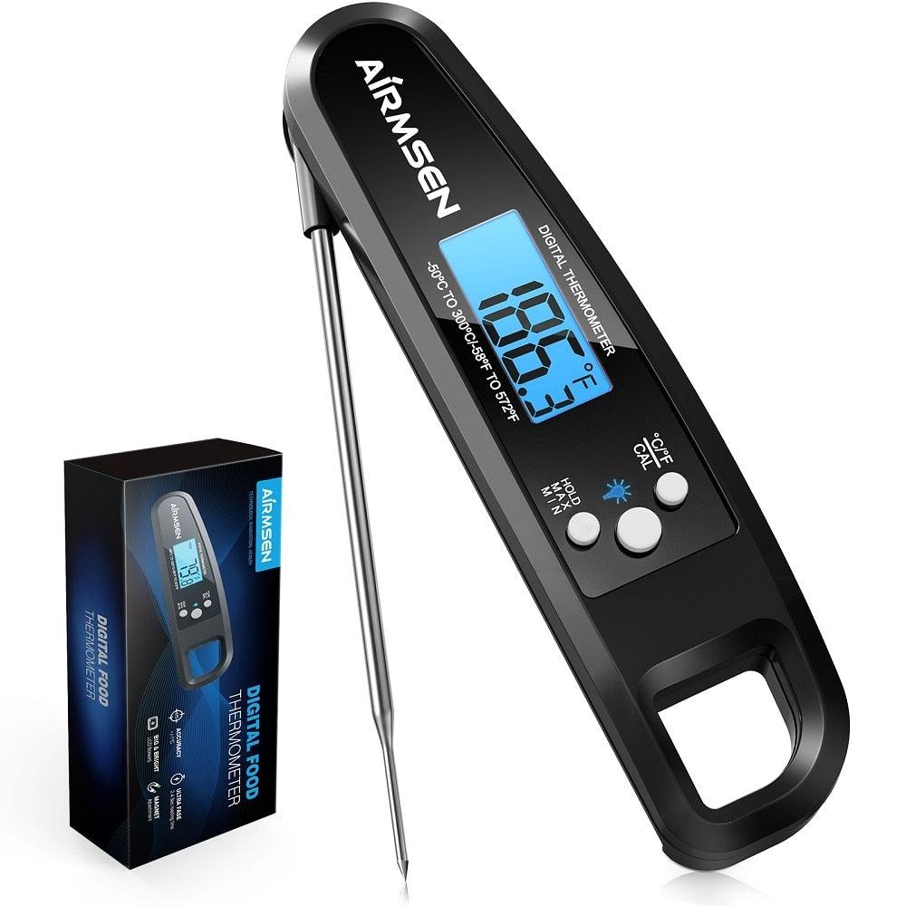 Digital Kitchen Food Thermometer For Meat Water Milk Cooking Oven Cooking Food Min Max Thermometer Magnetic Waterproof with Backlight for Adults Kitchen Grill Steak Out Food Probe BBQ Electronic Oven Thermometer Kitchen Tools Stevvex