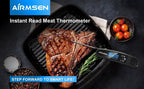 Digital Kitchen Food Thermometer For Meat Water Milk Cooking Oven Cooking Food Min Max Thermometer Magnetic Waterproof with Backlight for Adults Kitchen Grill Steak Out Food Probe BBQ Electronic Oven Thermometer Kitchen Tools Stevvex