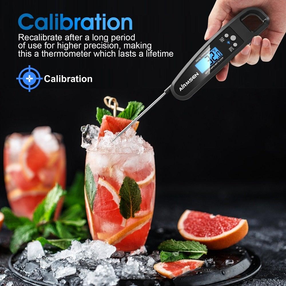 Digital Kitchen Food Thermometer For Meat Water Milk Cooking Oven Cooking Food Min Max Thermometer Magnetic Waterproof with Backlight for Adults Kitchen Grill Steak Out Food Probe BBQ Electronic Oven Thermometer Kitchen Tools Stevvex