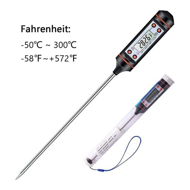 Digital Meat Thermometer Cooking Digital Candy Cooking Thermometer Kitchen Cooking Thermometer Instant Read for BBQ Grill Oil Milk Bath Water Deep Fry Food Kitchen BBQ Probe Water Milk Oil Liquid Oven Digital Temperature Sensor Meter Home Stevvex