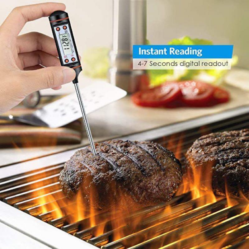 Digital Meat Thermometer Cooking Digital Candy Cooking Thermometer Kitchen Cooking Thermometer Instant Read for BBQ Grill Oil Milk Bath Water Deep Fry Food Kitchen BBQ Probe Water Milk Oil Liquid Oven Digital Temperature Sensor Meter Home Stevvex