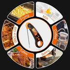 Digital Meat Thermometer Instant Read Food Thermometer for Cooking Digital Kitchen Thermometer Probe with Backlight & Reversible Display Cooking Thermometer for Candy Grill Food Kitchen Digital Meat Thermometer BBQ Waterproof Kitchen Cooking Tools Stevvex
