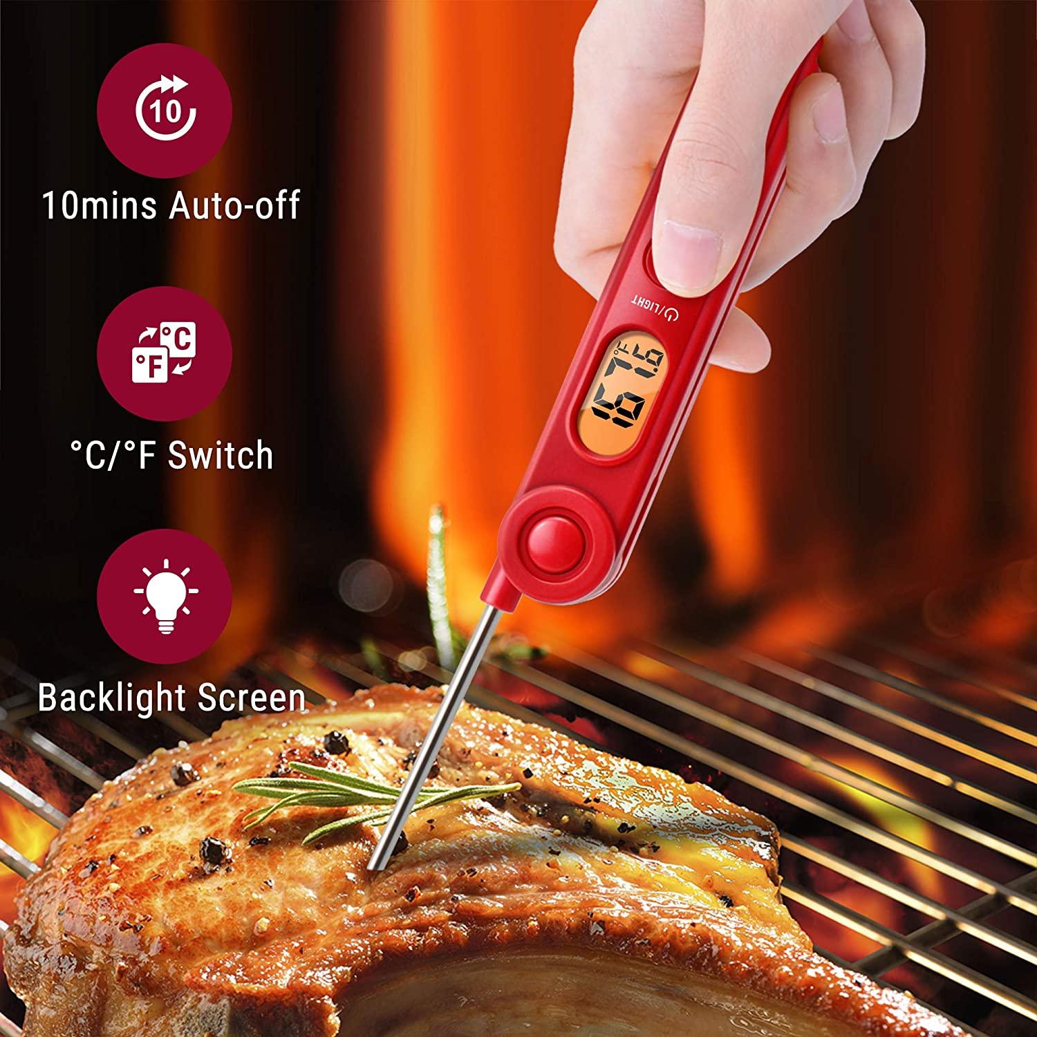 Digital Read Meat Thermometer Best Waterproof Thermometer for Kitchen Cooking Food BBQ Grill And Oil Deep Fry Candy  Kitchen Cooking Food Thermometer With Backlight Magnet For Deep Fry Grill Smoker Thermometer Stevvex