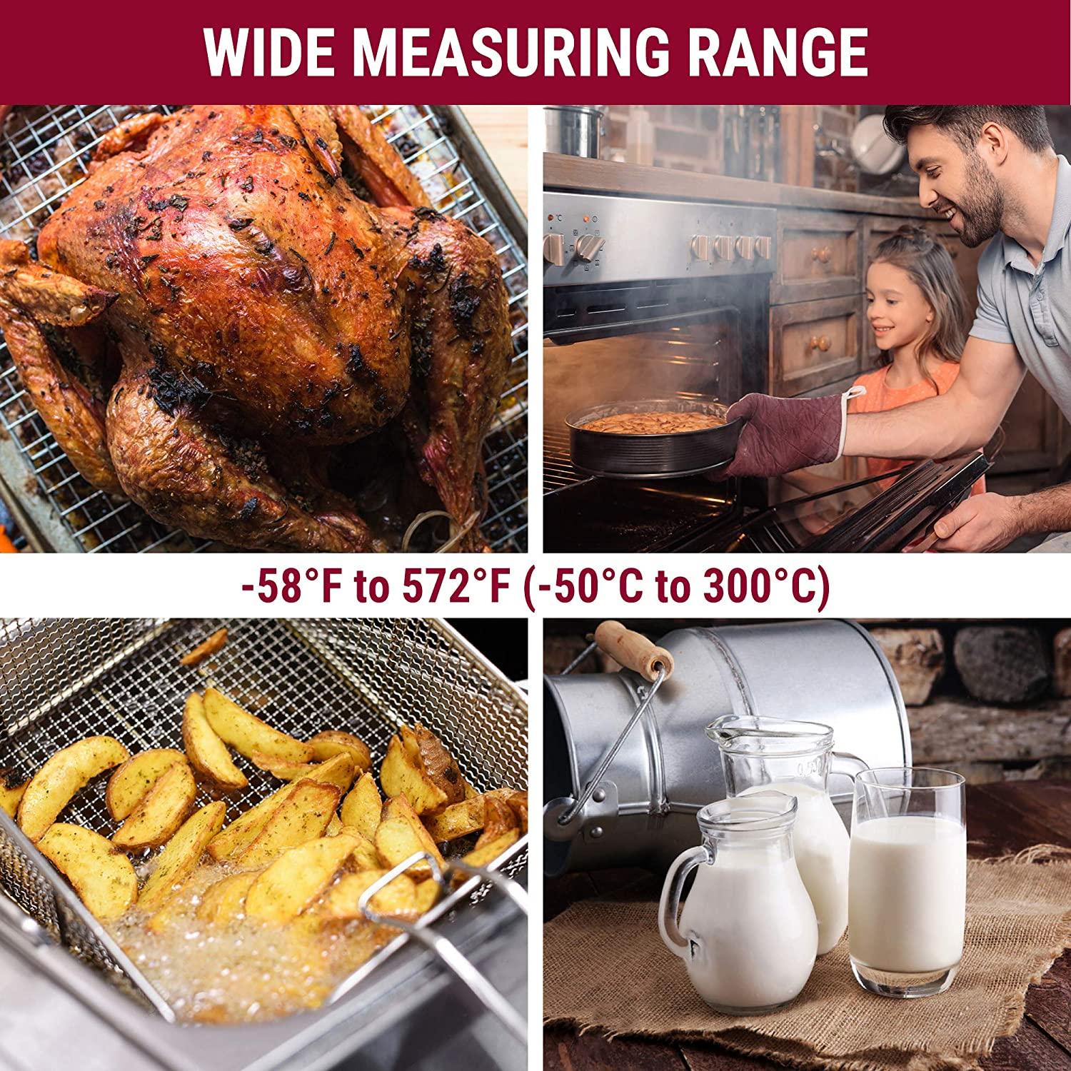 Digital Read Meat Thermometer Best Waterproof Thermometer for Kitchen Cooking Food BBQ Grill And Oil Deep Fry Candy  Kitchen Cooking Food Thermometer With Backlight Magnet For Deep Fry Grill Smoker Thermometer Stevvex