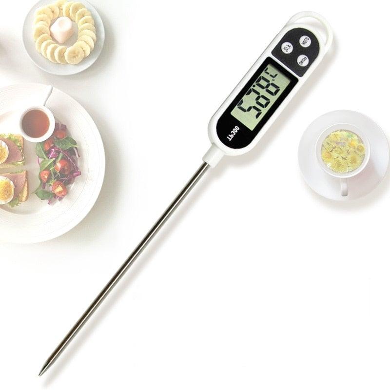 Digital Water Thermometer for Liquid Candle Instant Read With Waterproof For Food Meat Milk Long Probe Food Temperature Measuring Device Probe Type Electronic Thermometer Stainless Steel Pen Type Structure with High Accuracy Stevvex
