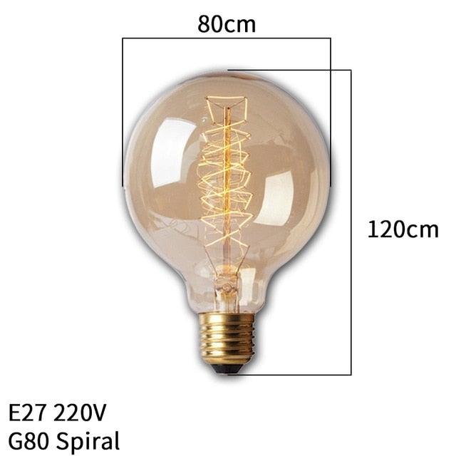 Dimmable Light Bulb Retro Vintage Edison Bulb Incandescent Ampoule Bulbs Vintage Edison Lamp Retro Light Vintage Bulbs Modern Style Square Spiral Filament Incandescent Light Stevvex