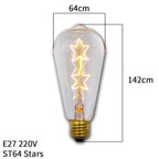 Dimmable Light Bulb Retro Vintage Edison Bulb Incandescent Ampoule Bulbs Vintage Edison Lamp Retro Light Vintage Bulbs Modern Style Square Spiral Filament Incandescent Light Stevvex