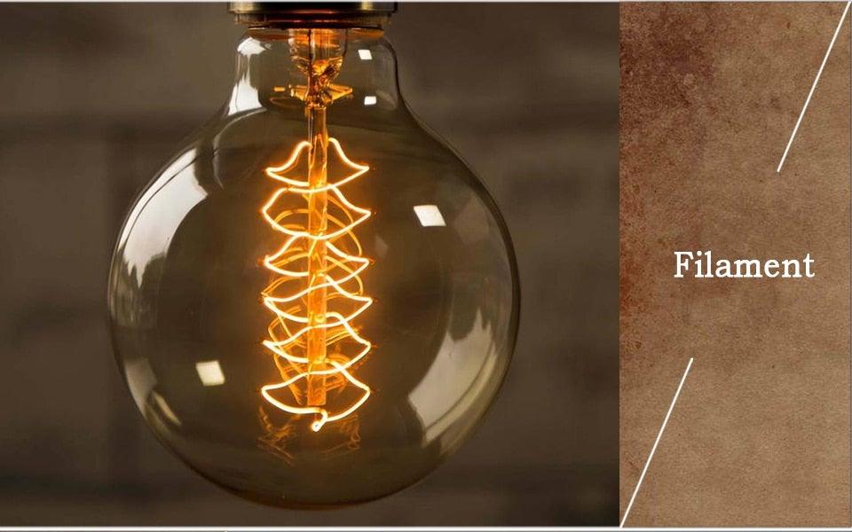 Dimmable Light Bulb Retro Vintage Edison Bulb Incandescent Ampoule Bulbs Vintage Edison Lamp Retro Light Vintage Bulbs Modern Style Square Spiral Filament Incandescent Light Stevvex