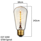 Dimmable Light Bulb Retro Vintage Edison Bulb Incandescent Ampoule Bulbs Vintage Edison Lamp Retro Light Vintage Bulbs Modern Style Square Spiral Filament Incandescent Light Stevvex