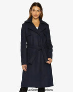 Dina Lapel Collar Duster Coat With Belt