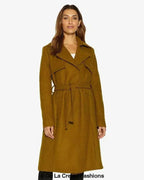 Dina Lapel Collar Duster Coat With Belt