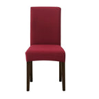 Dining Room Chair Cover Spandex Elastic Stretch Slipcover For Chairs Kitchen Hotel Banquet Sure Fit Home Décor Stretch Short Dining Room Chair One Piece Slipcover Form Fit Polyester/Spandex Machine Washable Stevvex