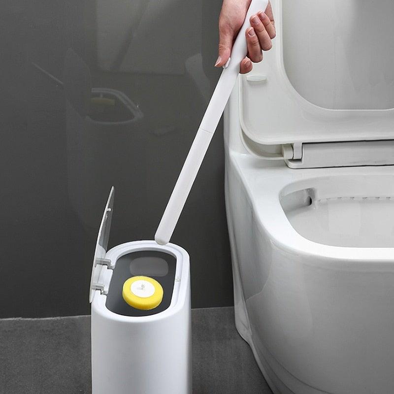 Disposable Toilet Brush With Cleaning Liquid Wall-Mounted Cleaning Tool For Bathroom Replacement Brush Head Accessories Wall Toilet Brush And Holder Set Flexible Toilet Bowl Cleaner Brush With Silicone Bristles Bendable Brush Head To Clean Toilet Corner Stevvex