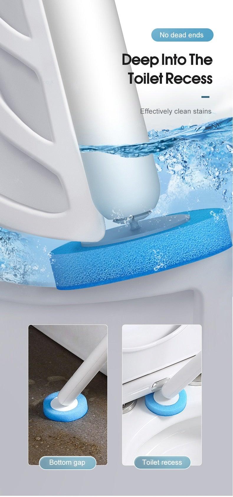 Disposable Toilet Brush With Cleaning Liquid Wall-Mounted Cleaning Tool For Bathroom Replacement Brush Head Accessories Wall Toilet Brush And Holder Set Flexible Toilet Bowl Cleaner Brush With Silicone Bristles Bendable Brush Head To Clean Toilet Corner Stevvex