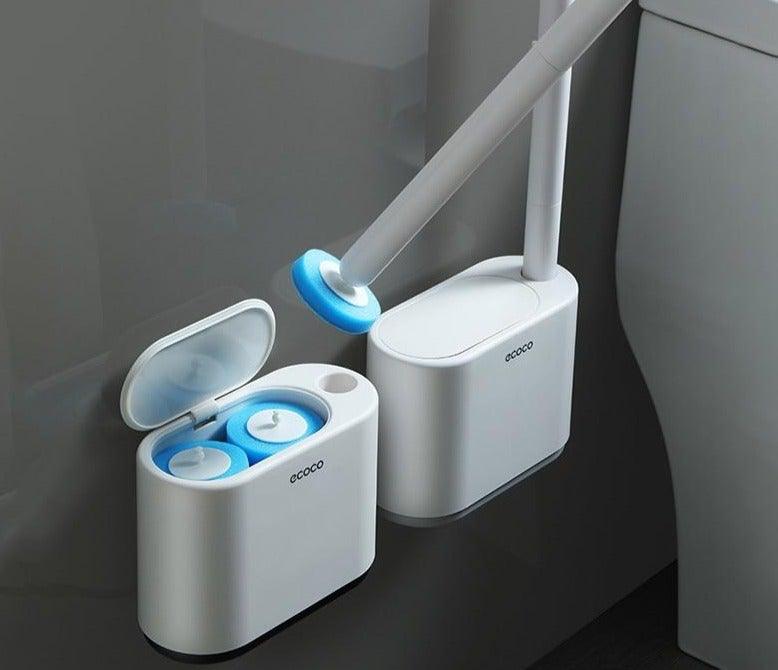 Disposable Toilet Brush With Cleaning Liquid Wall-Mounted Cleaning Tool For Bathroom Replacement Brush Head Accessories Wall Toilet Brush And Holder Set Flexible Toilet Bowl Cleaner Brush With Silicone Bristles Bendable Brush Head To Clean Toilet Corner Stevvex