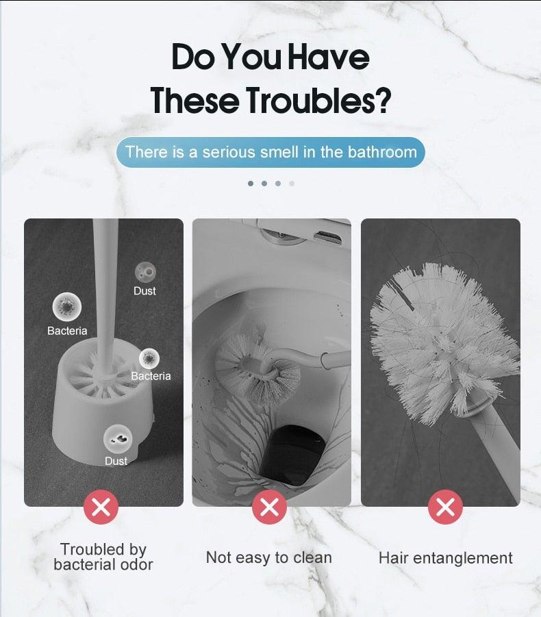 Disposable Toilet Brush With Cleaning Liquid Wall-Mounted Cleaning Tool For Bathroom Replacement Brush Head Accessories Wall Toilet Brush And Holder Set Flexible Toilet Bowl Cleaner Brush With Silicone Bristles Bendable Brush Head To Clean Toilet Corner Stevvex
