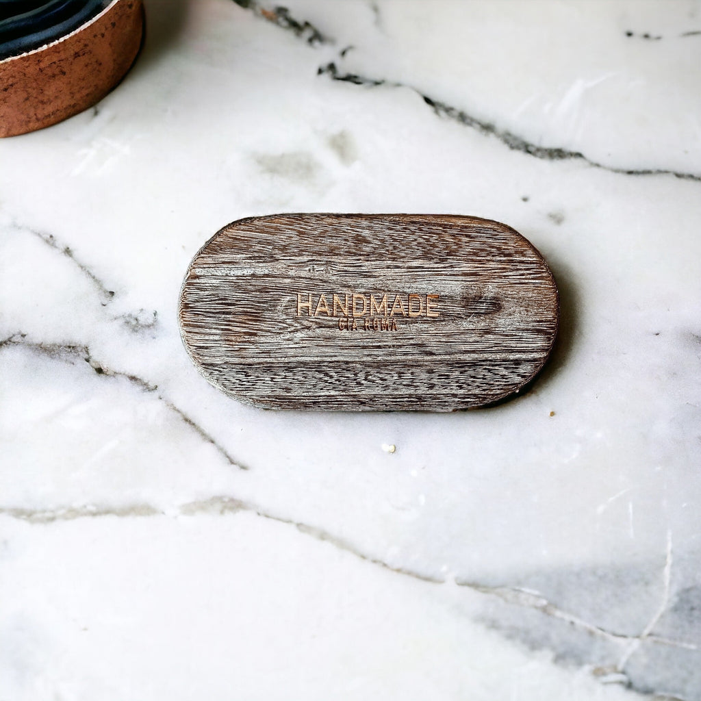 Handmade Rustic Wood Tray For Two 16oz Dispensers And Vanity Countertop Tray BandsCo Straps