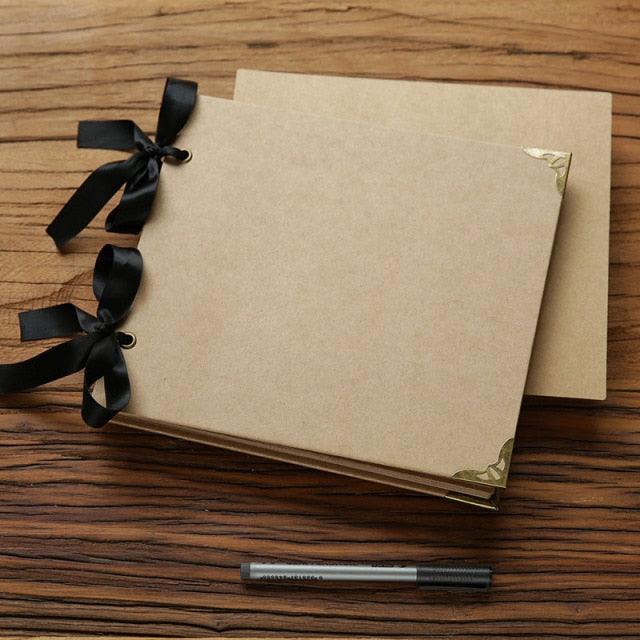 DIY Photo Albums Wedding Photo  Scrapbook 20Pages Cover Self Adhesive Scrapbook Album Case Binding Hardcover Craft Blank Black Page Wedding and Anniversary Family Photo Album Stevvex