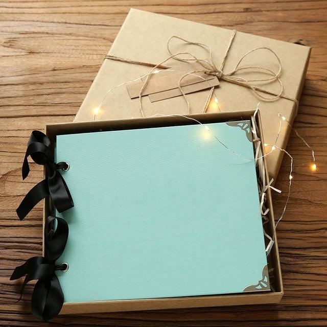 DIY Photo Albums Wedding Photo  Scrapbook 20Pages Cover Self Adhesive Scrapbook Album Case Binding Hardcover Craft Blank Black Page Wedding and Anniversary Family Photo Album Stevvex