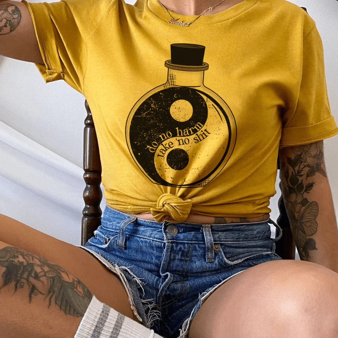 Do No Harm Yin & Yang Tee Peachy Sunday